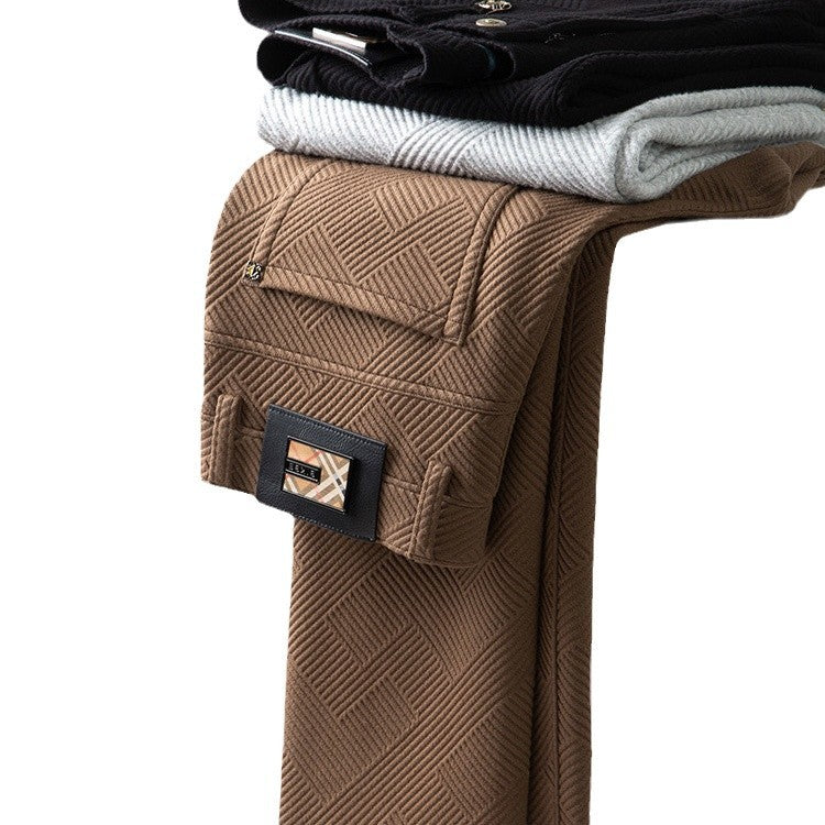 Autumn And Winter Jacquard Casual Pants For Men