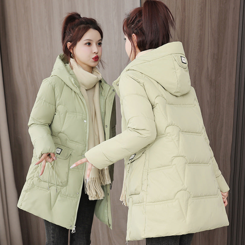 Hooded Down Coat Mid-length Thickened