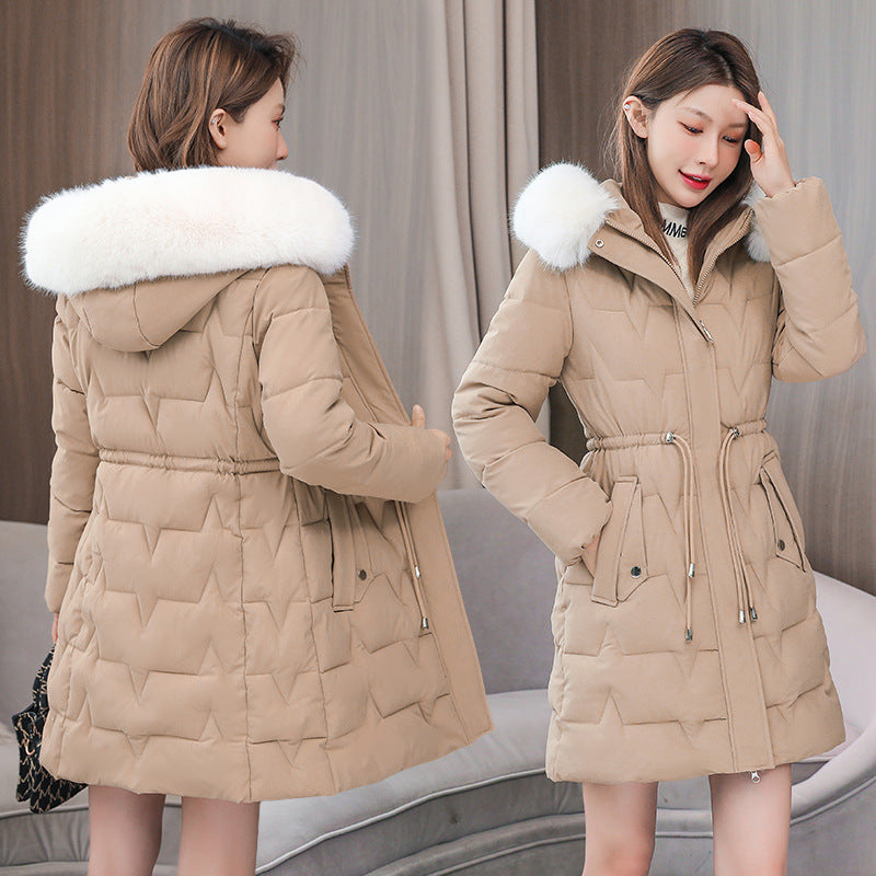 Cotton Coat Slim Fit Fur Collar Thickened