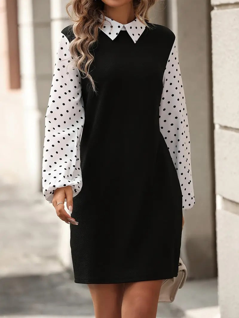 Women's Fashion Stitching Long Sleeve Dress