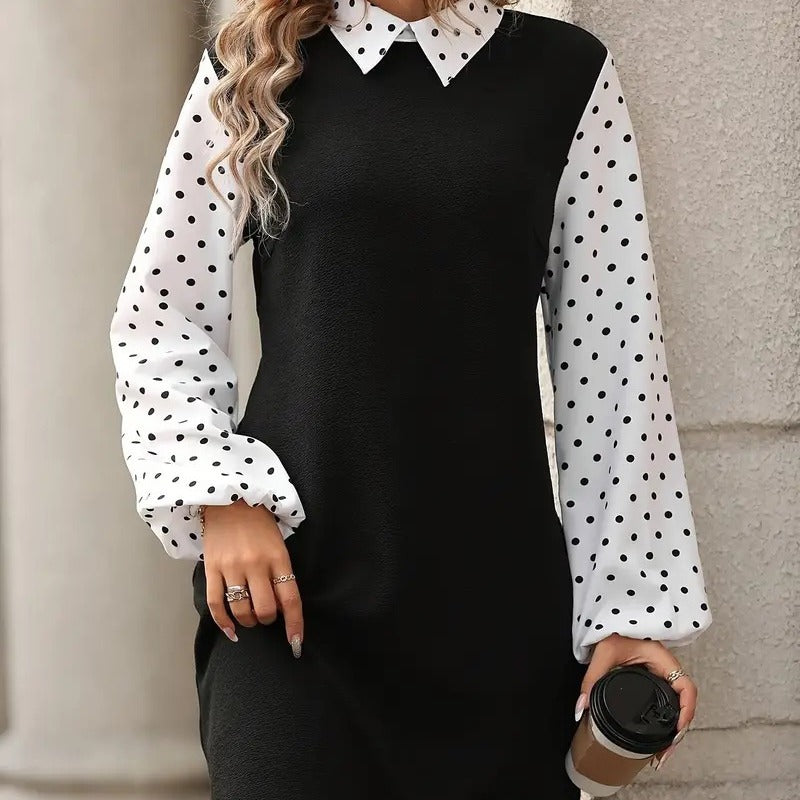 Women's Fashion Stitching Long Sleeve Dress