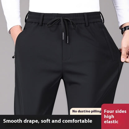 Business Men's Pants Autumn And Winter Elastic Waist Straight