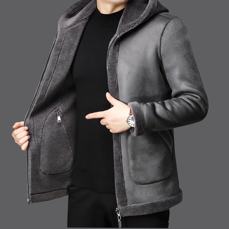 Double-sided Fleece Men's Lambswool Wool Coat Jacket