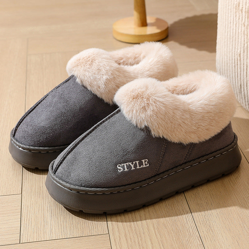 New Suede Cotton Slippers Warm Non-slip Snow Boots