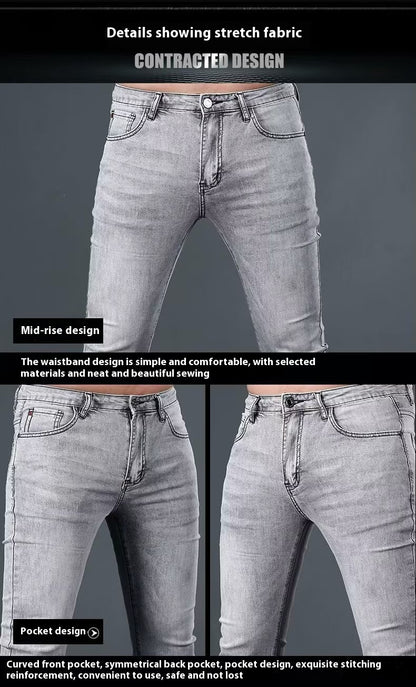 Stretch Slim Fit Elastische Knöchellange Hose Röhrenhose Frühlings- und Sommerjeans