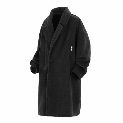 Mid-length Woolen Trench Coat Men's Loose Casual Coat Coat