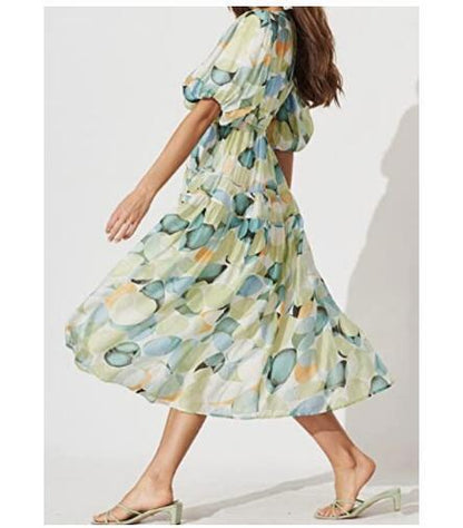 Women's Pleating Beach Flowy Dress