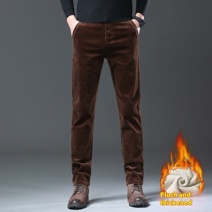 Corduroy Casual Slim-fitting Straight Pants