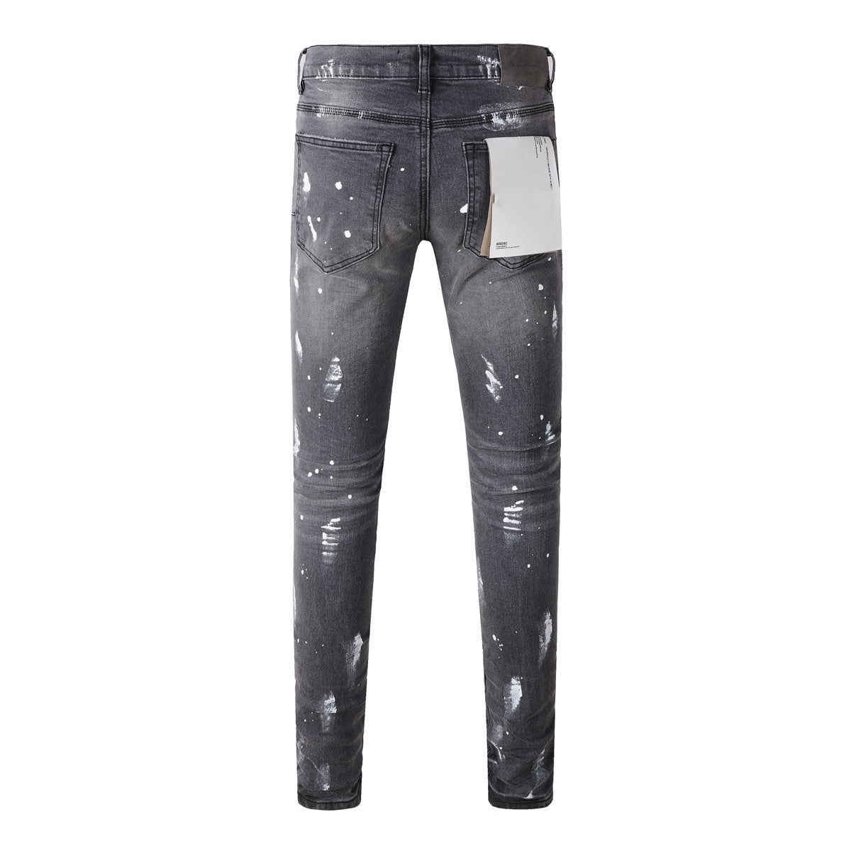 New Gray Knee Knife Ripped Jeans Splash Ink