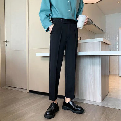 Men's High-waisted Trousers Draping Spring And Autumn High-grade Straight Pants