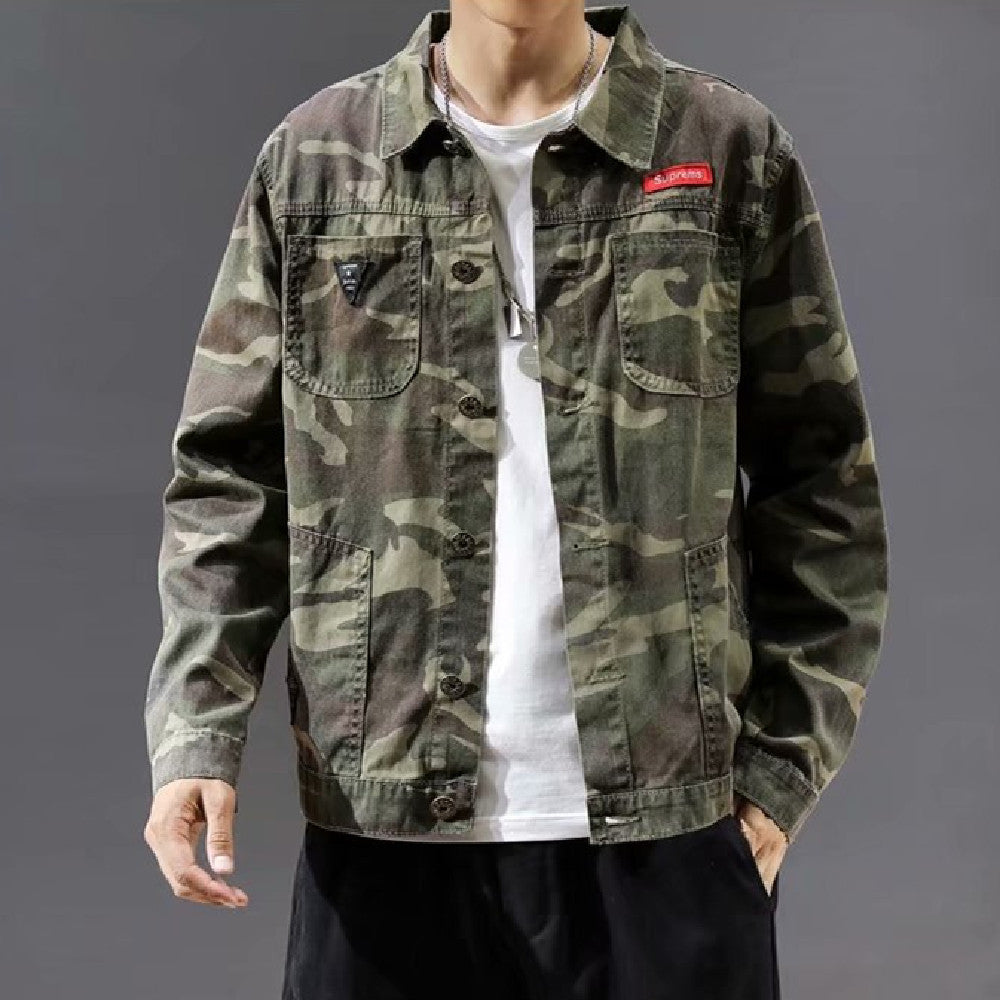 Men's Fashion Camouflage Polo Collar Jacket