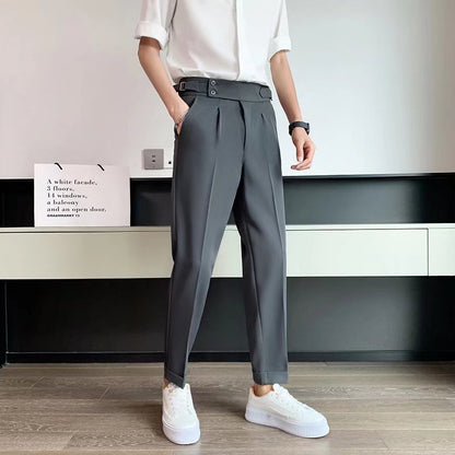 Men's High-waisted Trousers Draping Spring And Autumn High-grade Straight Pants