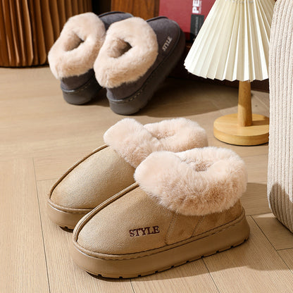 New Suede Cotton Slippers Warm Non-slip Snow Boots