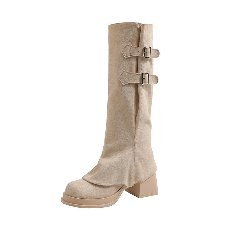 Two-way Wear Long Boots Removable High Heel High Leg Boot