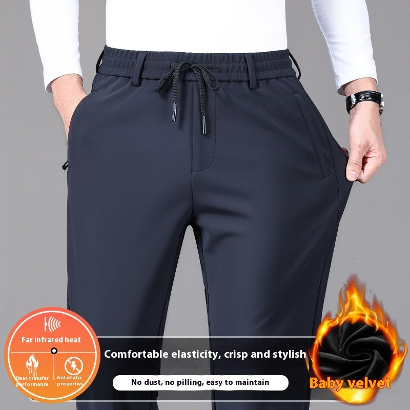 Business Men's Pants Autumn And Winter Elastic Waist Straight